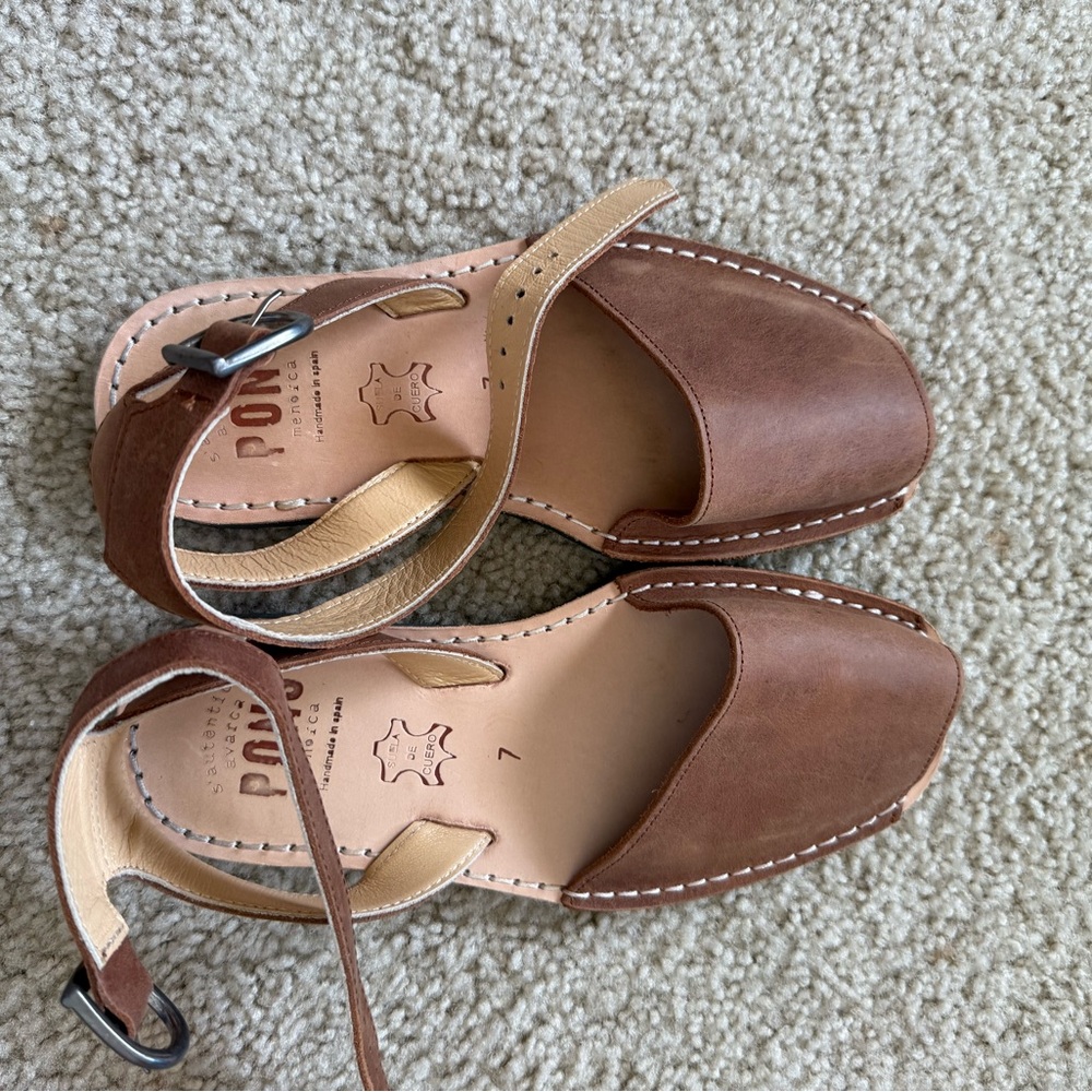 PONS Women's Brown Leather Sandals